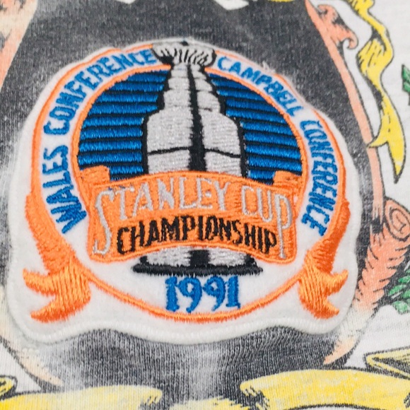 Vintage 1991 Pittsburgh Penguins Champions T-Shirt - Picture 4 of 7